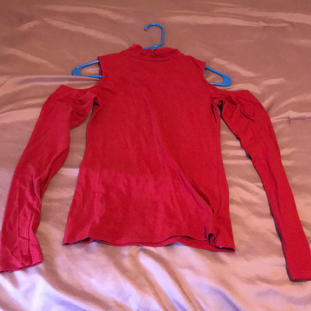 Papaya cold shoulder long sleeve